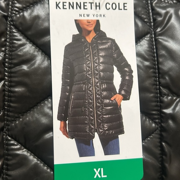 Kenneth Cole New York Full Zip Puffer Jacket with Hood Black Size XL - Picture 3 of 16